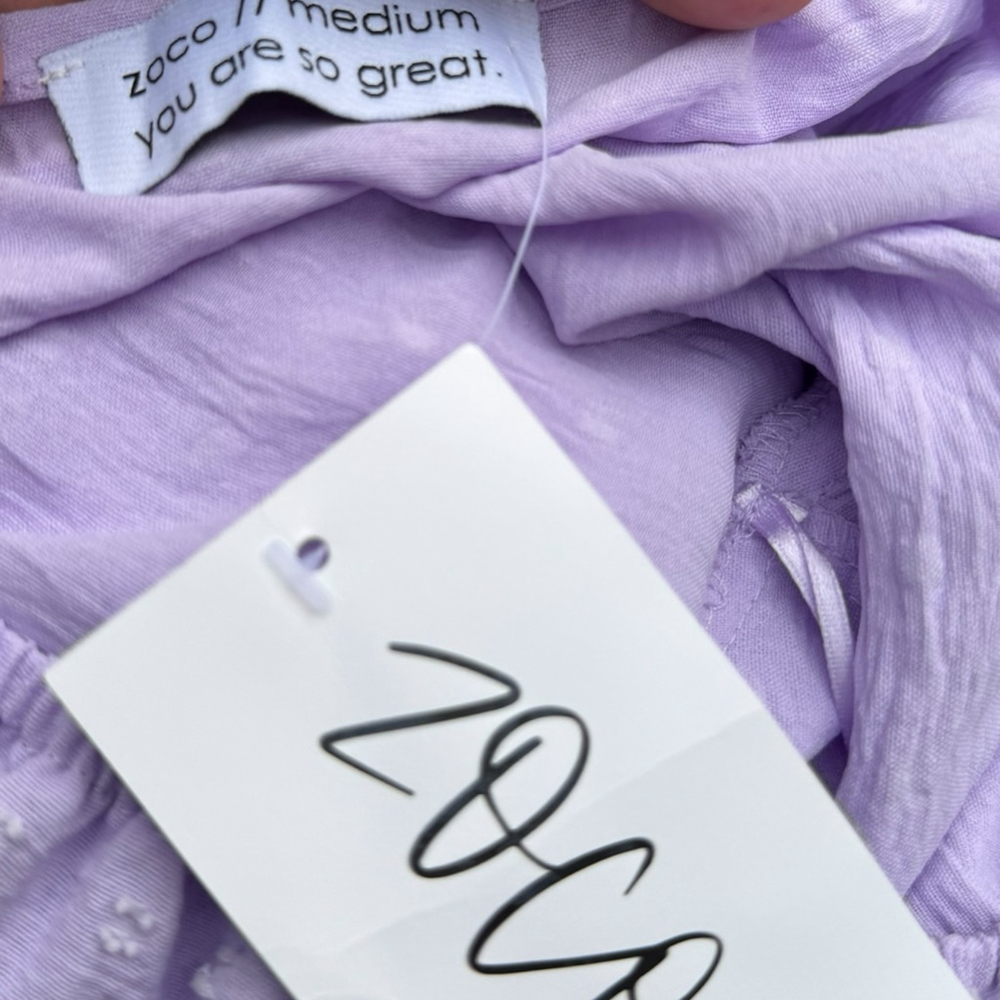 NWT Zoco Lavender Daymaker Dress Boho Maxi Cottagecore Feminine Flowy Chic Tiers - Picture 10 of 15
